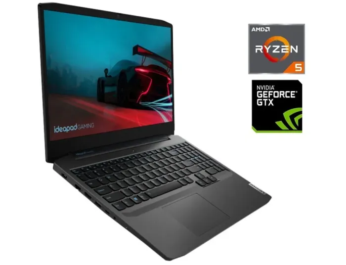 Ігровий ноутбук Lenovo Ideapad Gaming 3 15ARH05 / 15.6" (1920x1080) IPS / AMD Ryzen 5 4600H (6 (12) ядер по 3.0 - 4.0 GHz) / 16 GB DDR4 / 256 GB SSD M.2 + 1000 GB HDD / nVidia GeForce GTX 1650 Ti, 4GB GDDR6, 128-bit / WebCam / Win 11 б/в - зображення 1