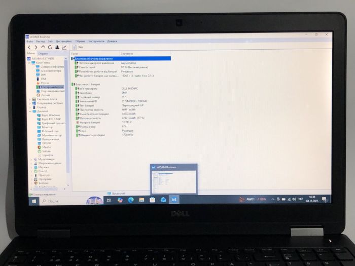 Ноутбук Б-клас Dell Latitude E5570 / 15.6" (1366x768) TN / Intel Core i3-6100U (2 (4) ядра по 2.3 GHz) / 8 GB DDR4 / 128 GB SSD / Intel HD Graphics 520 / WebCam б/в - зображення 10