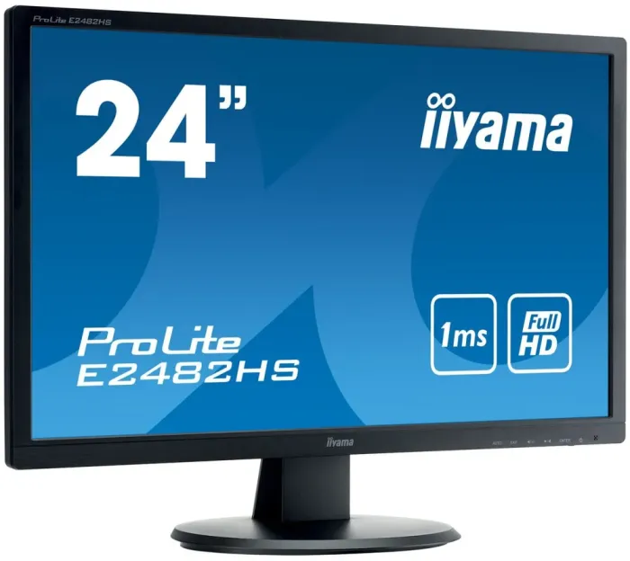 Монітор Iiyama ProLite E2482H / 24" (1920x1080) TN / VGA, DVI / Вбудовані колонки 2 x 1W / VESA 100x100 + Кабель живлення б/в - зображення 2