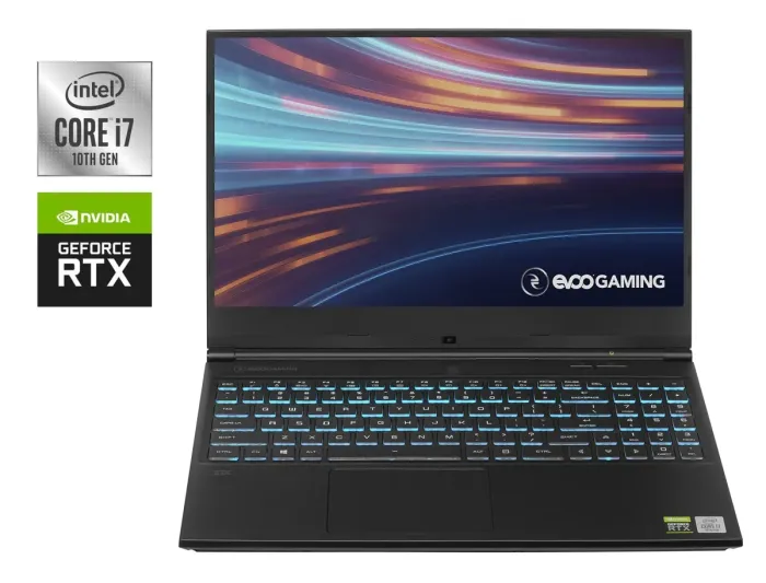 Ігровий ноутбук Б-клас Evoo Gaming 15 LP8-BK / 15.6" (1920x1080) IPS / Intel Core i7-10750H (6 (12) ядер по 2.6 - 5.0 GHz) / 16 GB DDR4 / 512 GB SSD / nVidia GeForce RTX 2060, 6 GB GDDR6, 192-bit / WebCam б/в - зображення 1