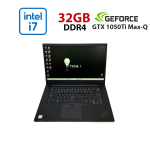 Ігровий ноутбук Lenovo ThinkPad X1 Extreme / 15,6" (1920x1080) IPS / Intel Core i7-8750H (6 (12) ядра по 2,2 - 4,1 ГГц) / 32 ГБ DDR4 / 512 ГБ SSD / nVidia GeForce GTX 1050 Ti Max-Q, 4 ГБ GDDR5, 128-біт / Веб-камера б/в