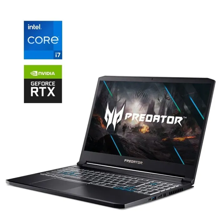 Ігровий ноутбук Acer Predator Triton PT315-52 / 15.6" (1920x1080) IPS / Intel Core i5-10500H (6 (12) ядер по 2.5 - 4.5 GHz) / 32 GB DDR4 / 960 GB SSD / nVidia GeForce RTX 2070 Max-Q, 8 GB GDDR6, 256-bit / WebCam б/в - зображення 1