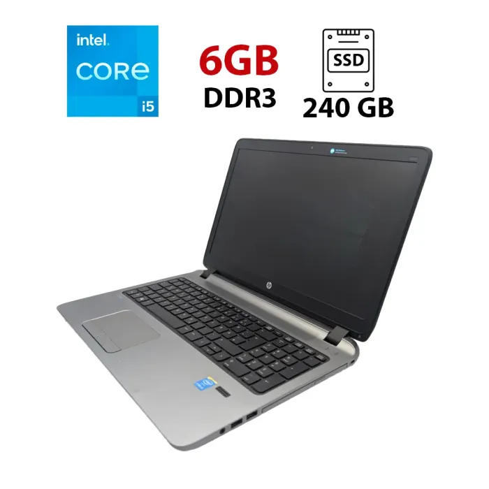 Ноутбук HP ProBook 450 G2 / 15.6" (1366x768) TN / Intel Core i5-4210U (2 (4) ядра по 1.7 - 2.7 GHz) / 6 GB DDR3 / 240 GB SSD / Intel HD Graphics 4400 / WebCam б/в - зображення 1
