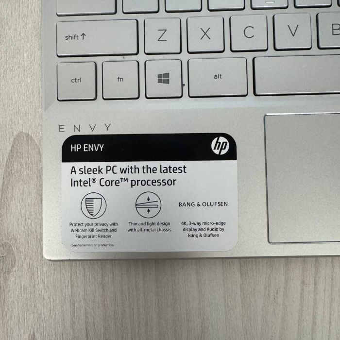 Ультрабук Б-клас HP Envy 13-aq1013dx / 13.3" (3840x2160) IPS Touch / Intel Core i7-1065G7 (4 (8) ядра по 1.3 - 3.9 GHz) / 8 GB DDR4 / 512 GB SSD NVMe / Intel Iris Plus Graphics / WebCam б/в - зображення 8