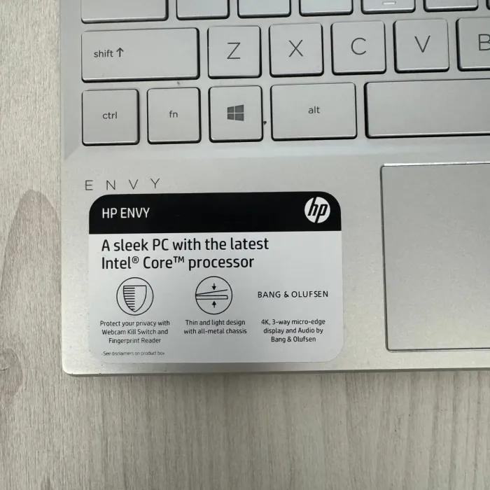 Ультрабук Б-клас HP Envy 13-aq1013dx / 13.3" (3840x2160) IPS Touch / Intel Core i7-1065G7 (4 (8) ядра по 1.3 - 3.9 GHz) / 8 GB DDR4 / 512 GB SSD NVMe / Intel Iris Plus Graphics / WebCam б/в - зображення 8