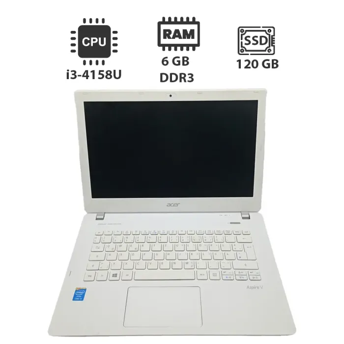 Ноутбук Acer Aspire V3-371 / 13.3" (1366x768) TN / Intel Core i3-4158U (2 (4) ядра по 2 GHz) / 6 GB DDR3 / 120 GB SSD / Iris Graphics 5100 / WebCam б/в - зображення 1