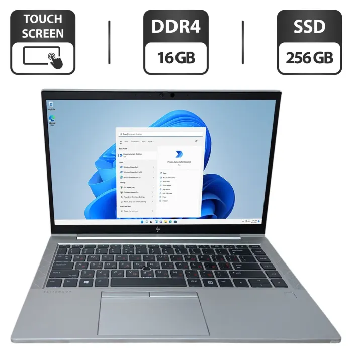 Ультрабук Б-клас HP EliteBook 845 G7 / 14" (1920x1080) TN Touch / AMD Ryzen 5 Pro 4650U (6 (12) ядер по 2.1 - 4.0 GHz) / 16 GB DDR4 / 256 GB SSD / AMD Radeon RX Vega 6 Graphics / WebCam / HDMI б/в - зображення 1