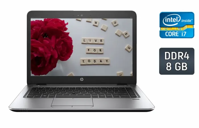 Ультрабук HP EliteBook 840 G4 / 14" (1920x1080) IPS / Intel Core i7-7600U (2 (4) ядра по 2.8 - 3.9 GHz) / 8 GB DDR4 / 240 GB SSD / Intel HD Graphics 620 / WebCam / Fingerprint / Windows 10 б/в - зображення 1