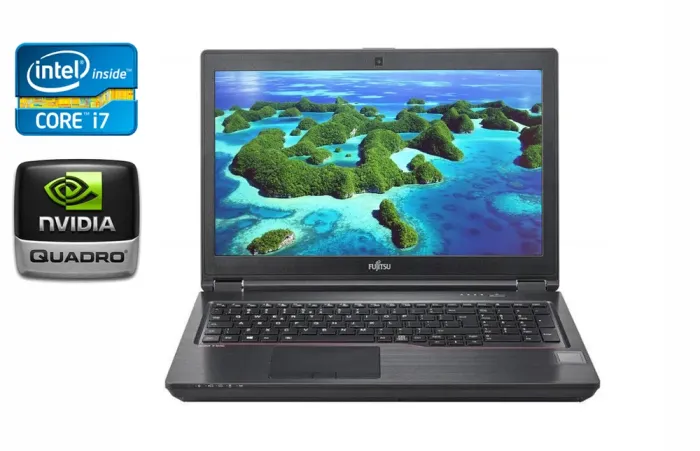 Мобільна робоча станція Fujitsu Celsius H780 / 15.6" (1920x1080) IPS / Intel Core i7-8750H (6 (12) ядер по 2.2 - 4.1 GHz) / 32 GB DDR4 / 512 GB SSD / nVidia Quadro P600, 4 GB GDDR5, 128-bit / 4G / HDMI / WebCam / Windows 10 б/в - зображення 1
