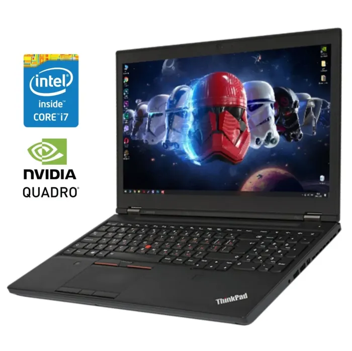 Мобільна робоча станція Lenovo ThinkPad P50 / 15,6" (3840x2160) IPS / Intel Core i7-6820HQ (4 (8) ядра по 2,7 - 3,6 ГГц) / 16 ГБ DDR4 / 512 ГБ SSD / nVidia Quadro M2000M, 4 ГБ GDDR5, 128-біт / WebCam б/в - зображення 1