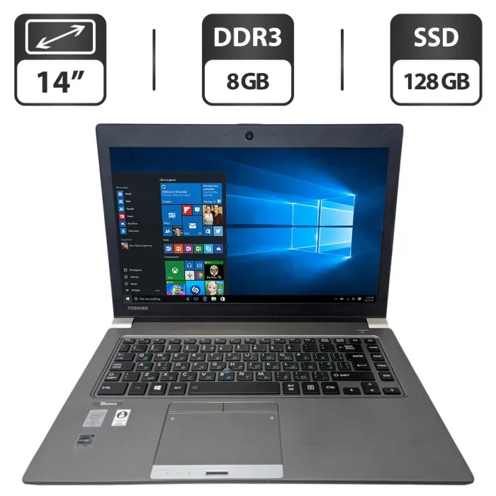 Ноутбук Б-клас Toshiba Tecra Z40-A-187 / 14" (1366x768) TN / Intel Core i5-4310U (2 (4) ядра по 2.0 - 3.0 GHz) / 8 GB DDR3 / 128 GB SSD / Intel HD Graphics 4400 / WebCam / VGA б/в - зображення 1
