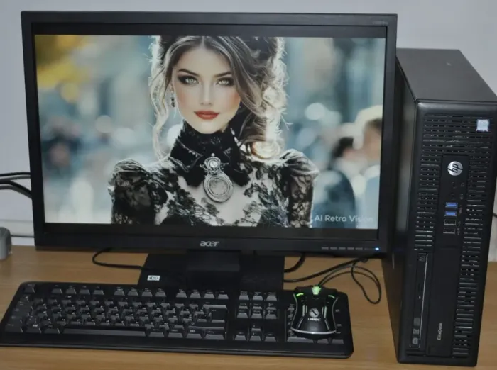 Комплект ПК: HP EliteDesk 800 G2 SFF / Intel Core i5-6400 (4 ядра по 2.7 - 3.3 GHz) / 16 GB DDR4 / 480 GB SSD / Intel HD Graphics 530 / DVD-ROM + Монітор Acer V223W / 22" (1680x1050) TN / VGA, DVI + Windows 11 Pro б/в - зображення 3