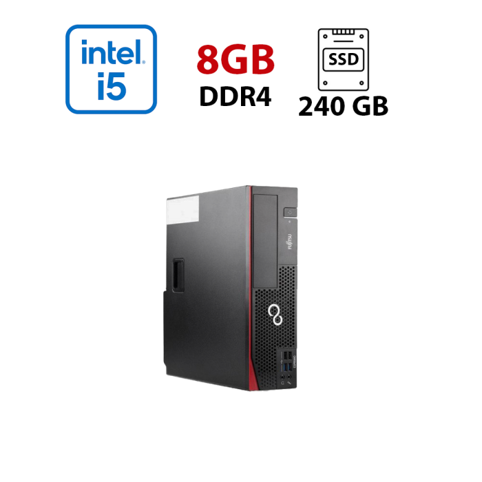 Неттоп Fujitsu Esprimo D556 D556/2/E90 + SFF / Intel Core i5-6400 (4 ядра по 2.7 - 3.3 GHz) / 8 GB DDR4 / 240 GB SSD / Intel HD Graphics 630 б/в - зображення 1