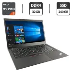 Ультрабук Lenovo ThinkPad T14 Gen1 / 14" (1920x1080) IPS / AMD Ryzen 5 Pro 4650U (6 (12) ядер по 2.1 - 4.0 GHz) / 32 GB DDR4 / 240 GB SSD M.2 / AMD Radeon RX Vega 6 Graphics / WebCam б/в