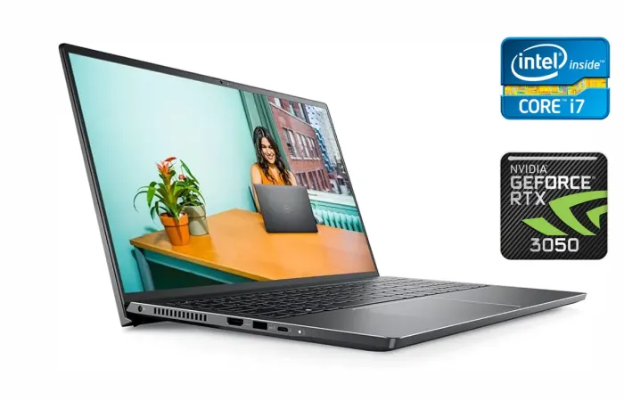 Ігровий ноутбук Dell Vostro 15 7510 / 15.6" (1920x1080) IPS / Intel Core i7-11800H (8 (16) ядер по 2.3 - 4.6 GHz) / 16 GB DDR4 / 512 GB SSD / nVidia GeForce RTX 3050, 4 GB GDDR6, 128-bit / WebCam / Fingerprint / Windows 11 б/в - зображення 1
