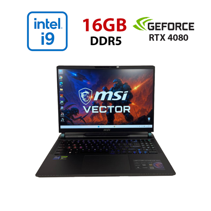 Ігровий ноутбук MSI Vector GP68HX 12VH / 16" (1920x1200) IPS / Intel Core i9-12900HX (16 (24) ядер по 3,6 - 5,0 ГГц) / 16 ГБ DDR5 / 1000 ГБ SSD NVMe / nVidia GeForce RTX 4080, 12 ГБ GDDR6, 192-біт / WebCam б/в - изображение 1