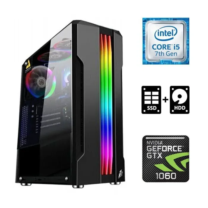 Ігровий ПК Intel Core i5-7400 (4 ядра по 3-3.5GHz) / 8GB DDR4 / 120GB SSD + 500GB HDD / GeForce GTX 1060, 6GB GDDR5, 192bit б/в - зображення 1