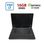 Ультрабук Б-клас Dell Latitude E7450 / 14" (1920x1080) IPS / Intel Core i7-5600U (2 (4) ядра по 2.6 - 3.2 GHz) / 16 GB DDR3 / 256 GB SSD / nVidia GeForce GT 840M, 2 GB DDR3, 64-bit / WebCam / Win 10 no Lic б/в
