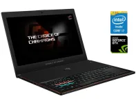 Ігровий ноутбук Asus ROG Zephyrus GX501VIK / 15.6" (1920x1080) IPS / Intel Core i7-7700HQ (4 (8) ядра по 2.8 - 3.8 GHz) / 16 GB DDR4 / 512 GB SSD / nVidia GeForce GTX 1080 Max-Q, 8 GB GDDR5, 256-bit / WebCam б/в
