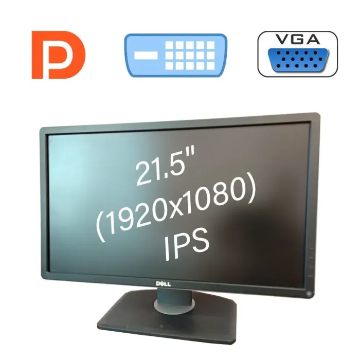 Монітор Широкоформатний Dell P2214Hb / 21.5" (1920x1080) IPS / VGA, DisplayPort, DVI, USB 2.0 / VESA 100x100 б/в - зображення 1