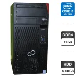 Комп'ютер Fujitsu Esprimo P558 E85 Tower / Intel Core i3-8100 (4 ядра по 3,6 ГГц) / 12 ГБ DDR4 / 4000 ГБ HDD / Intel UHD Graphics 630 / Windows 11 Pro б/в