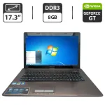 Ноутбук Asus X73s / 17.3" (1600x900) TN / Intel Core i5-2410M (2 (4) ядра по 2.3 - 3.9 GHz) / 8 GB DDR3 / 500 GB HDD / nVidia GeForce GT 540M, 1 GB GDDR3, 128-bit / WebCam / DVD-ROM б/в