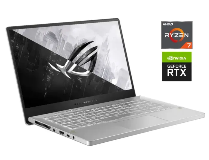 Ігровий ноутбук Asus ROG Zephyrus G14 GA401QM / 14" (1920x1080) IPS / AMD Ryzen 7 5800HS (8 (16) ядер по 2.8 - 4.4 GHz) / 16 GB DDR4 / 512 GB SSD / nVidia GeForce RTX 3060, 6 GB GDDR6, 192-bit б/в - зображення 1