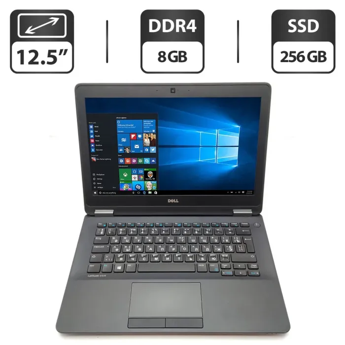 Нетбук Dell Latitude E7270 / 12.5" (1366x768) TN / Intel Core i5-6200U (2 (4) ядра по 2.3 - 2.8 GHz) / 8 GB DDR4 / 240 GB SSD / Intel HD Graphics 520 / WebCam б/в - зображення 1