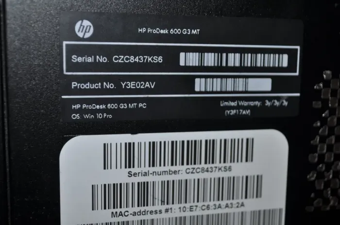 Комп'ютер HP ProDesk 600 G3 Tower / Intel Core i5-7500 (4 ядра по 3,4 - 3,8 ГГц) / 8 ГБ DDR4 / 240 ГБ SSD / Intel HD Graphics 630 / Windows 11 Pro б/в - зображення 6