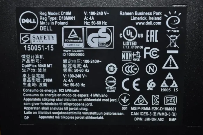 Комп'ютер Б-клас Dell OptiPlex 5040 Tower / Intel Core i3-6100 (2 (4) ядра по 3.7 GHz) / 8 GB DDR3 / 240 GB SSD / Intel HD Graphics 530 / DVD-ROM б/в - зображення 11