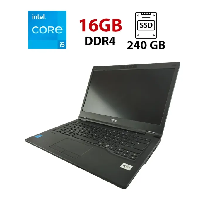 Ультрабук Fujitsu-Siemens LifeBook E5410 / 14" (1920x1080) IPS / Intel Core i5-10210U (4 (8) ядра по 1.6 - 4.2 GHz) / 16 GB DDR4 / 240 GB SSD / UHD-Graphics Intel Core 10 Generations / WebCam б/в - зображення 1