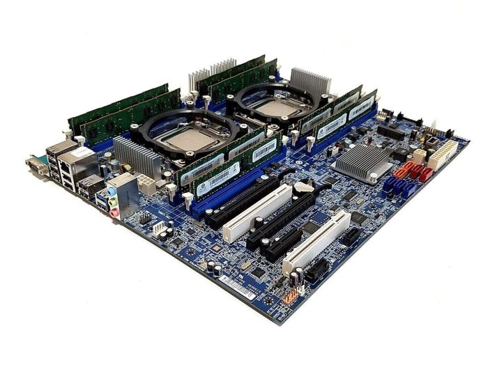 Комплект: Материнська плата Lenovo C30 / LGA2011 / 2x Intel Xeon E5-2660 v2 (10 (20) ядер по 2.2 - 3.0 GHz) / 128 GB DDR3 б/в - зображення 2