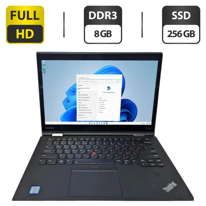Ноутбук Б-клас Lenovo ThinkPad X1 Yoga (2rd Gen) / 14" (1920x1080) TN / Intel Core i5-7200U (2 (4) ядра по 2.5 - 3.1 GHz) / 8 GB DDR3 / 256 GB SSD / Intel HD Graphics 620 / WebCam б/в - зображення 1