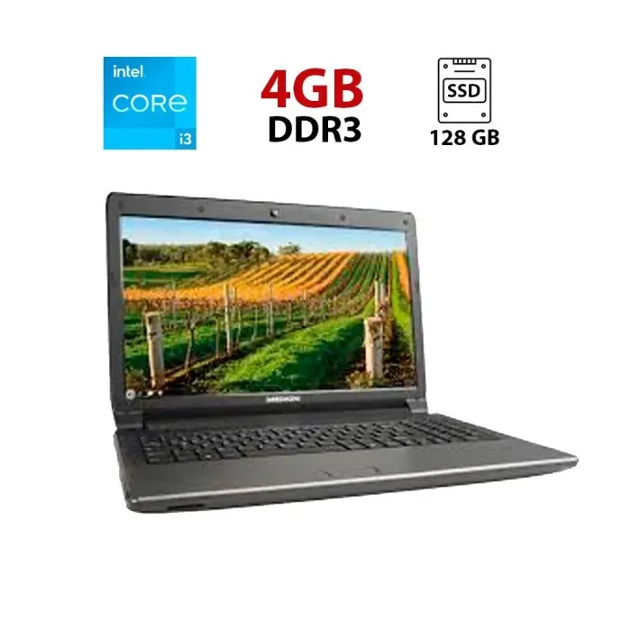 Ноутбук Medion Akoya E6228 / 15.6" (1366x768) TN / Intel Core i3-2350M (2 (4) ядра по 2.3 GHz) / 4 GB DDR3 / 128 GB SSD / Intel HD Graphics 3000 / WebCam б/в - зображення 1