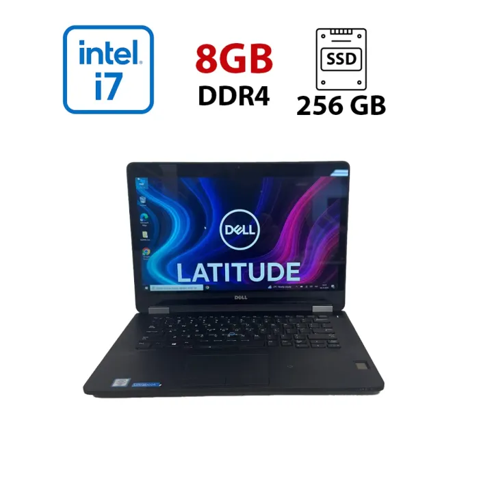 Ультрабук Dell Latitude 7470 / 14" (2560x1440) IPS Touch / Intel Core i7-6600U (2 (4) ядра по 2.6 - 3.4 GHz) / 8 GB DDR4 / 256 GB SSD M2 / Intel HD Graphics 520 / WebCam б/в - зображення 1