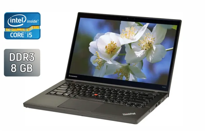 Ноутбук Lenovo ThinkPad T440s / 14" (1600x900) TN / Intel Core i5-4300U (2 (4) ядра по 1.9 - 2.9 GHz) / 8 GB DDR3 / 256 GB SSD / Intel HD Graphics 4400 / WebCam / Fingerprint / Windows 10 б/в - зображення 1