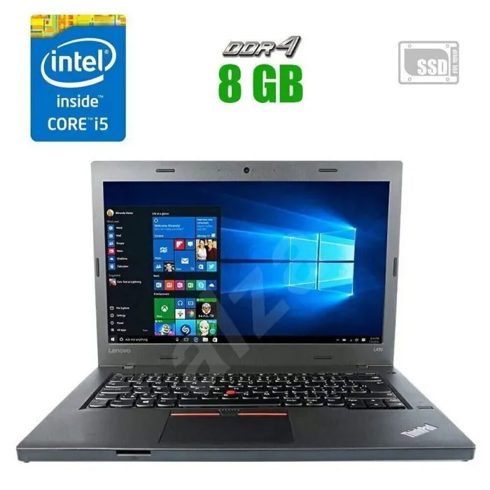Ультрабук Lenovo ThinkPad L470 / 14" TN / Intel Core i5-6300U (2(4) ядра по 2.4-3 GHz) / 8GB DDR4 / 256GB SSD / HD Graphics 620 / WebCam / Win 10 б/в - зображення 1