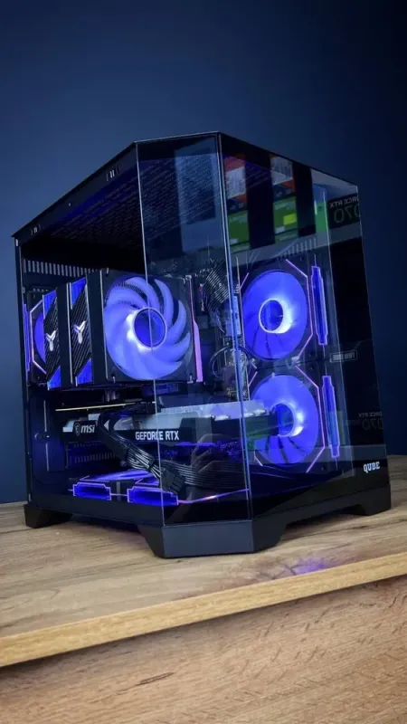 Збірка під замовлення: комп'ютер Qube Crystal ARGB Black Tower / Intel Core i5-14600KF (14 (20) ядер по 2.6 - 5.3 GHz) / 32 GB DDR5 / 1000 GB SSD M.2 / nVidia GeForce RTX 3070, 8 GB GDDR6, 256-bit / 750W б/в - зображення 2