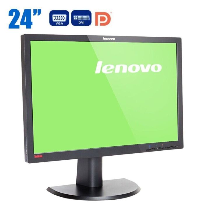 Монітор Lenovo ThinkVision LT2452pwC / 24" (1920x1200) E-IPS / VGA, DVI, DisplayPort, USB / VESA 100x100 б/в - зображення 1