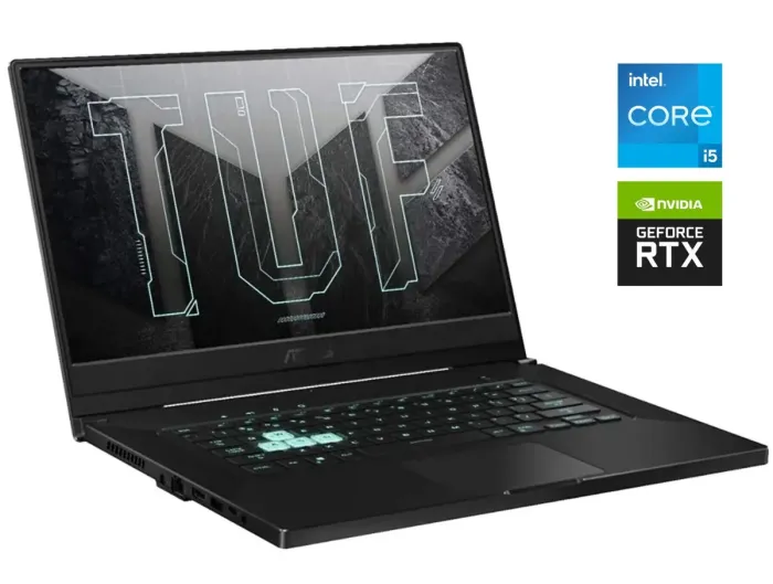 Ігровий ноутбук Asus TUF Dash FX516p / 15.6" (1920x1080) IPS / Intel Core i5-11300H (4 (8) ядра по 2.6 - 4.4 GHz) / 16 GB DDR4 / 512 GB SSD M.2 / nVidia GeForce RTX 3060, 6 GB GDDR6, 192-bit / WebCam / Win 11 Home б/в - зображення 1