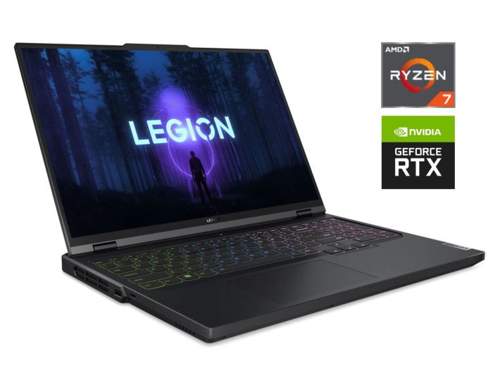 Ігровий ноутбук Б-клас Lenovo Legion 5 Pro 16ARX8 / 16" (2560x1600) IPS / AMD Ryzen 7 7745HX (8 (16) ядер по 3.6 - 5.1 GHz) / 16 GB DDR5 / 512 GB SSD NVMe / nVidia GeForce RTX 4060, 8 GB GDDR6, 128-bit / WebCam б/в - зображення 1