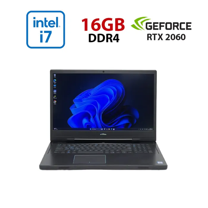 Ігровий ноутбук Dell Inspiron G7 7790 / 17,3" (1920x1080) IPS / Intel Core i7-9750H (6 (12) ядра по 2,6 - 4,5 ГГц) / 16 ГБ DDR4 / 960 ГБ SSD + 1000 ГБ HDD / nVidia GeForce RTX 2060, 6 ГБ GDDR6, 192-bit / WebCam / HDMI б/в - зображення 1