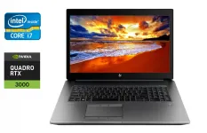 Мобільна робоча станція HP zBook 17 G6 / 17.3" (1920x1080) IPS / Intel Core i7-9850H (6 (12) ядер по 2.6 - 4.6 GHz) / 16 GB DDR4 / 512 GB SSD / nVidia Quadro RTX 3000, 6 GB GDDR6, 192-bit / WebCam / TouchID б/в