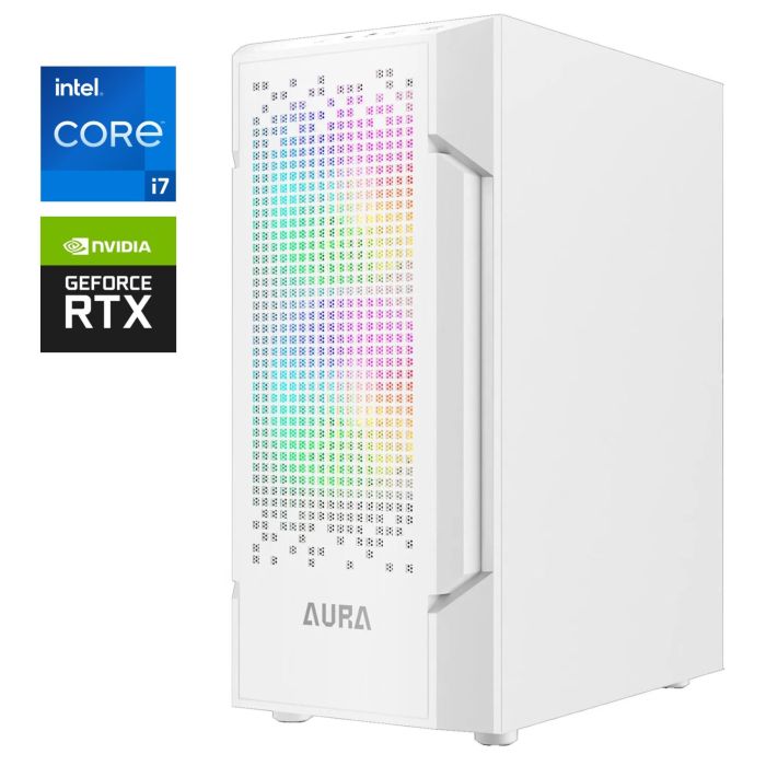 Ігровий ПК Gamdias Aura GC7 ARGB White Tower / Intel Core i7-12700E (12 (20) ядер по 1,6 - 4,8 ГГц) / 32 ГБ DDR4 / 512 ГБ SSD M.2 / nVidia GeForce RTX 5060, 8 ГБ GDDR7, 128-біт / 750 Вт б/в - зображення 1