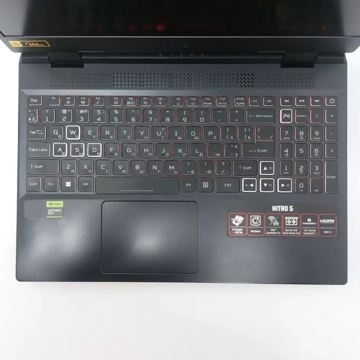 Ігровий ноутбук Acer Nitro 5 / 15.6" (1920x1080) IPS / Intel Core i5-12450H (8 (12) ядер по 3.3 - 4.4 GHz) / 16 GB DDR5 / 512 GB SSD / nVidia GeForce RTX 4050, 6 GB GDDR6, 96-bit / WebCam б/в - зображення 4