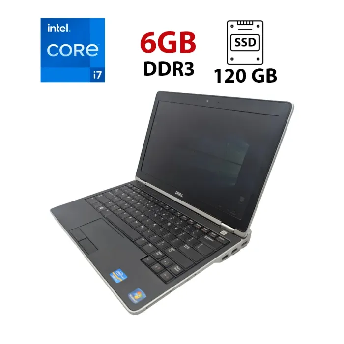 Нетбук Dell Latitude E6220 / 12.5" (1366x768) TN / Intel Core i7-2620M (2 (4) ядра по 2.7 - 3.4 GHz) / 6 GB DDR3 / 120 GB SSD / Intel HD Graphics 3000 / WebCam б/в - зображення 1