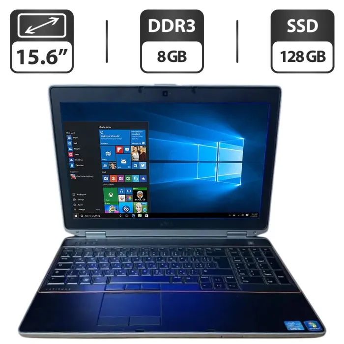 Ноутбук Dell Latitude E6520 / 15.6" (1600x900) TN / Intel Core i5-2540M (2 (4) ядра по 2.6 - 3.3 GHz) / 8 GB DDR3 / 128 GB SSD / Intel HD Graphics 3000 / WebCam б/в - зображення 1