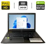 Ноутбук Б-клас Acer Aspire E5-576G-5762 / 15.6" (1920x1080) IPS / Intel Core i5-8250U (4 (8) ядра по 1.6 - 3.4 GHz) / 16 GB DDR3 / 240 GB SSD M.2 / nVidia GeForce MX150, 2 GB GDDR5, 64-bit / WebCam / DVD-ROM б/в