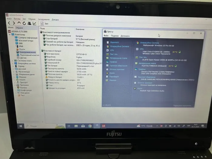 Ноутбук-трансформер Fujitsu Lifebook T939 / 13.3" (1366x768) TN Touch / Intel Core i5-8265U (4 (8) ядра по 1.6 - 3.9 GHz) / 16 GB DDR4 / 256 GB SSD / Intel UHD Graphics 620 / WebCam б/в - зображення 6