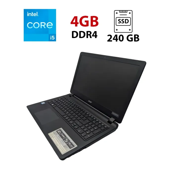 Ноутбук Acer Aspire ES1-572 / 15.6" (1366x768) TN / Intel Core i5-6200U (2 (4) ядра по 2.3 - 2.8 GHz) / 4 GB DDR4 / 240 GB SSD / Intel HD Graphics 520 / WebCam б/в - зображення 1